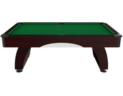 Billard 7 pieds en MDF haute densité Dallas (Wengé boisé et tapis vert)