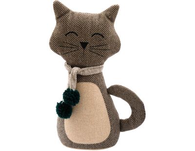 Bloc porte en tissu Chat (Marron)