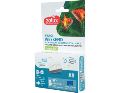 Bloc vacances de nourriture pour poissons d'aquarium d'eau douce (8 blocs permettant de nourrir 15 à 20 poissons pendant 3-4 jours)