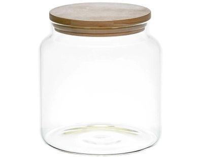 Bocal de conservation en verre couvercle en bois 1.9 litres