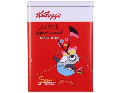 Boîte à céréales en métal Kelloggs vintage (Rouge)