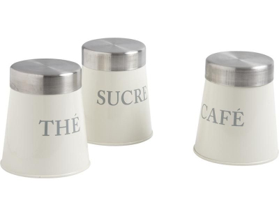 Boîtes de conservation thé sucre café (Lot de 3)