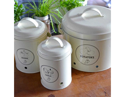 Boite de conservation en métal crème Garden (Pommes de terre)