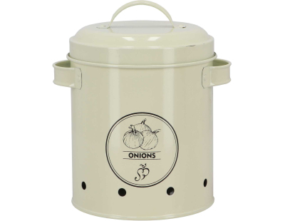 Boite de conservation en métal crème Garden (Oignons)
