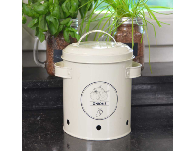 Boite de conservation en métal crème Garden (Oignons)