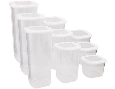 Boîte de conservation en plastique blanc Box (9 pièces)