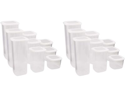 Boîte de conservation en plastique blanc Box (18 pièces)