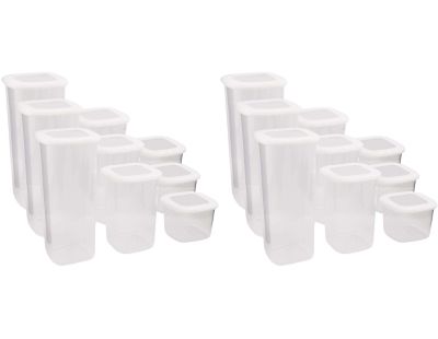 Boîte de conservation en plastique blanc Box (18 pièces)