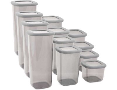 Boîte de conservation en plastique transparent et anthracite Box (12 pièces)