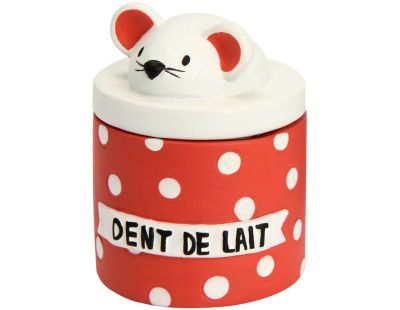 Boite à dents de lait à pois souris (Rouge)