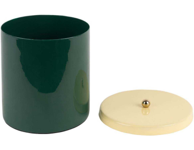 Boîte en métal Double Funky Retro (Vert et jaune)