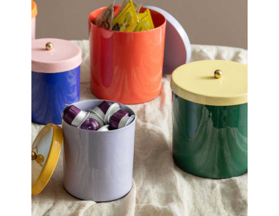 Boîte en métal Double Funky Retro (Vert et jaune)