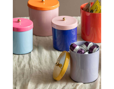 Boîte en métal Double Funky Retro (Rouge et violet)