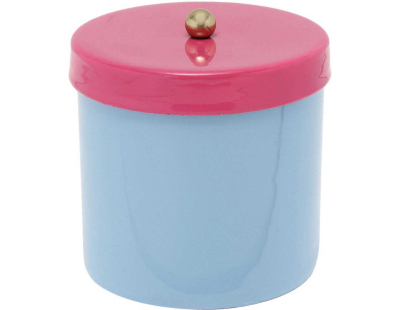 Boîte en métal Double Funky Small (Bleu clair et rose fuschia)