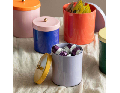 Boîte en métal Double Funky Small (Bleu et rose)