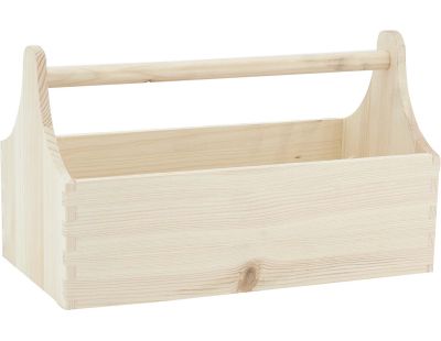Boite ouverte en pin avec poignée (Naturel)