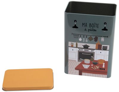Boîte à pâtes en métal avec imprimés