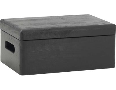 Boite de rangement avec couvercle en pinJet black (30x20x13,5 cm)