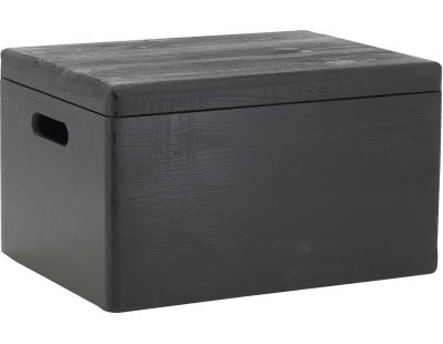 Boite de rangement avec couvercle en pinJet black (40x30x23 cm)