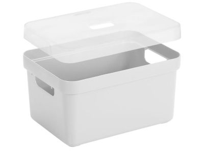 Boite de rangement avec couvercle transparent  Sigma Home Box 13 L (Blanc)