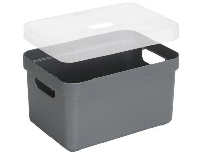 Boite de rangement avec couvercle transparent  Sigma Home Box 13 L (Gris)