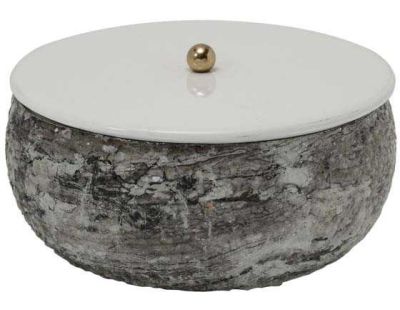 Boîte de rangement en métal Mosaic Marble (Blanc)