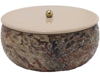 Boîte de rangement en métal Mosaic Marble (Marron)