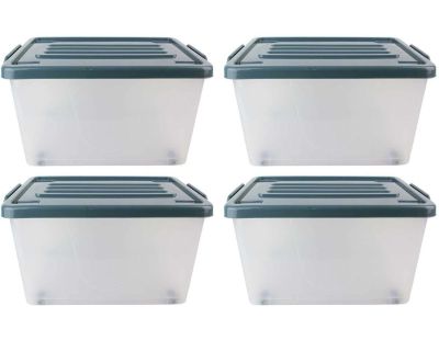 Boite de rangement en plastique (Lot de 4) (60 litres)