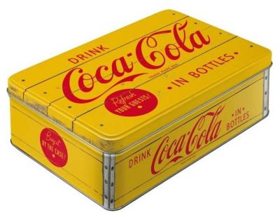 Boite à sucres publicitaire en métal (Coca Cola Jaune)