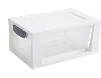 Boite tiroir transparent 6 litres Omega (Blanc)