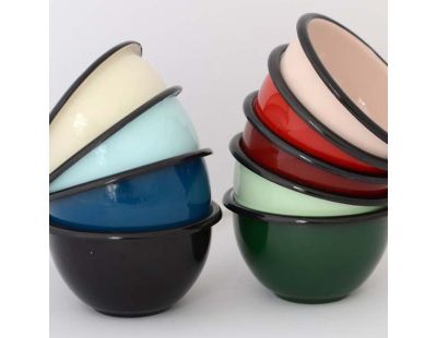 Bol en émail coloré Classic 16 cm (Lot de 3) (Vert foncé)