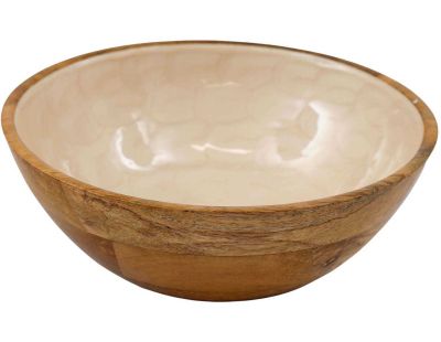Bol en manguier et émail Nacre (17.5 cm)