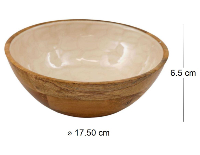 Bol en manguier et émail Nacre (17.5 cm)
