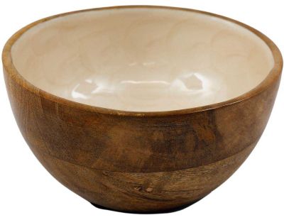 Bol en manguier et émail Nacre (11 cm)
