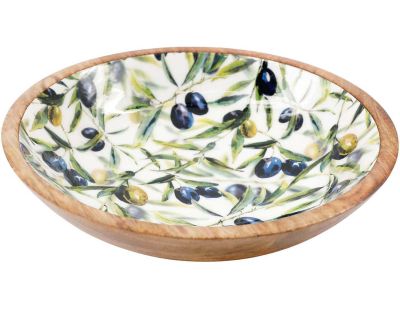 Bol en manguier et émail Olives