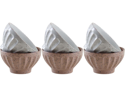 Bol vintage en grès 740ml Terrazzo (Lot de 6)