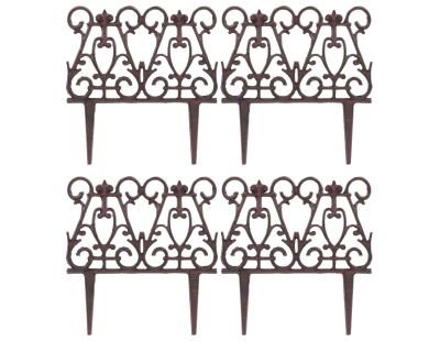 Bordure de jardin en fonte victorienne (Lot de 4)