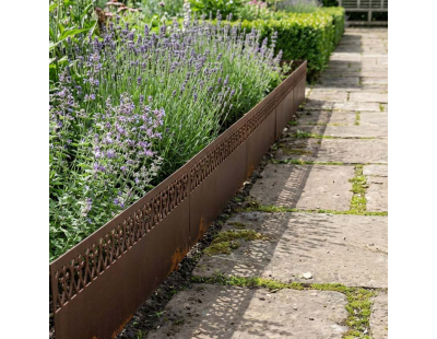 Bordure jardin haute en acier effet rouille (Volute)