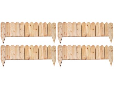 Bordure de jardin en mélèze huilé 30 x 120 cm (Lot de 4)