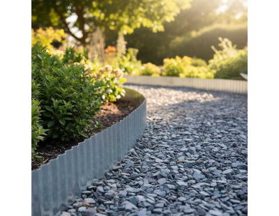 Bordure de pelouse en fer galvanisé ondulée 500 x 17,7 cm