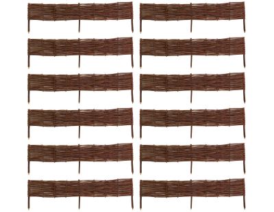 Bordures en osier tressé naturel (Lot de 12)