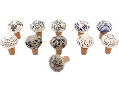 Bouchons de bouteille en céramique et liège (Lot de 12)