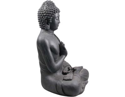 Bouddha pour extérieur en fibres Justice XL (Noir)
