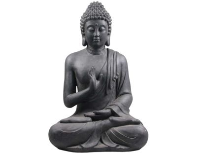 Bouddha pour extérieur en fibres Justice XL (Noir)