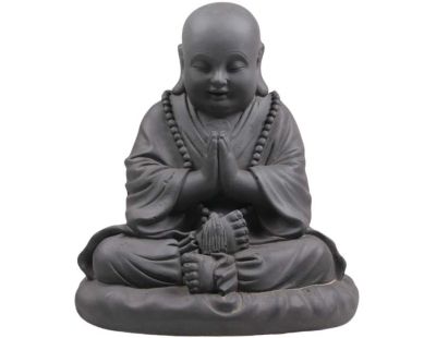 Bouddha outdoor assis en fibres 51 x 38 x 53 cm (Noir)