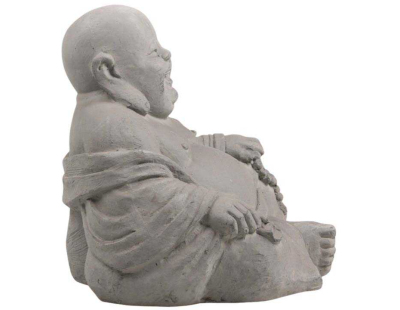 Bouddha rieur en polyrésine 46 x 42 x 42 cm (Anthracite)