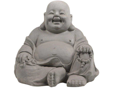 Bouddha rieur en polyrésine 46 x 42 x 42 cm (Anthracite)