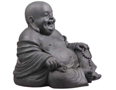 Bouddha rieur en polyrésine 46 x 42 x 42 cm (Gris)