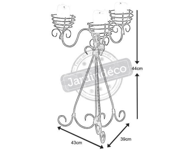 Bougeoir Arabesques 3 bougies