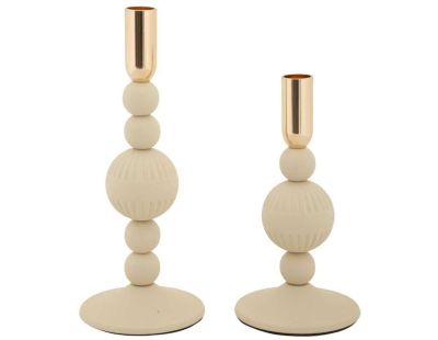 Bougeoir en métal Aster (Lot de 2) (Crème et doré)